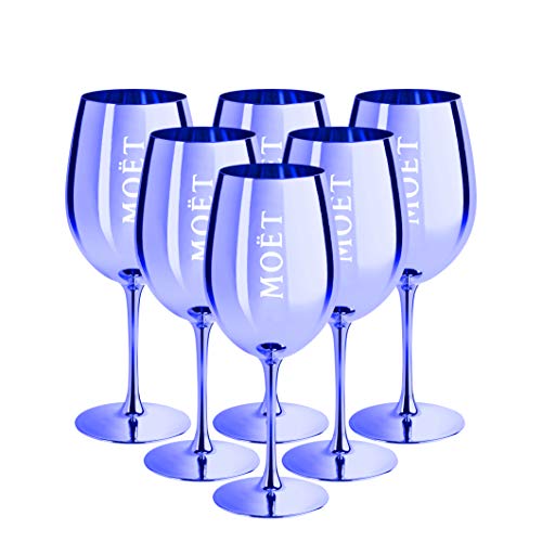 Moet & Chandon 6er Champagner Gläser Box-Set Dunkelblau Limited Edition Glas (6 Stück) von Moët & Chandon