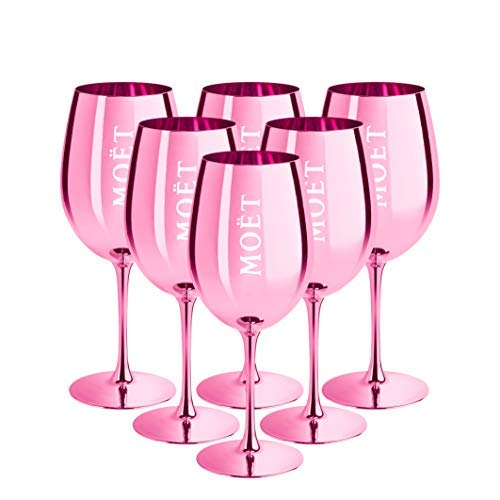 Moët & Chandon Ibiza Imperial Pure Glass Champagnergläser, limitierte Auflage, Rosa, 6 Stück von Moët & Chandon