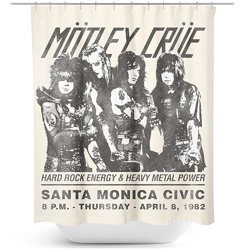 Mötley Crüe Santa Monica Unisex Duschvorhang Standard 100% Polyester Band-Merch, Bands von Mötley Crüe