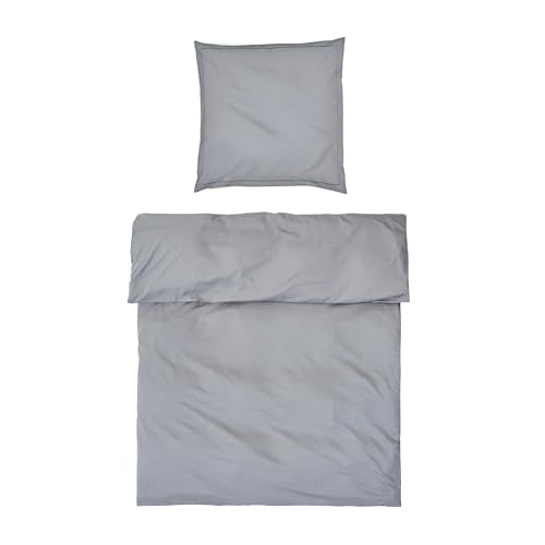 MÖVE Luxury Bettwäsche-Set 135x200 cm + 80x80 cm aus 100% Baumwolle, Grey von Möve