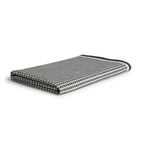 MÖVE New Heritage Waffelpiquée Handtuch 45 x 90 cm aus 100% Baumwolle, Black/Nature von Möve