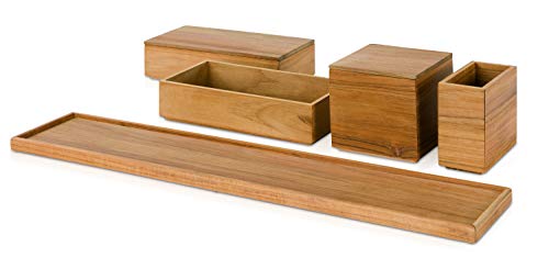 möve Teak Ablageset 5-teilig, Wood, 50 x 10 x 11 cm von Möve