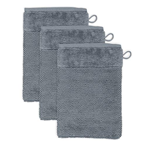 Möve Bamboo Luxe Waschhandschuhe, Stone, 20 x 15 cm, 3 von Möve
