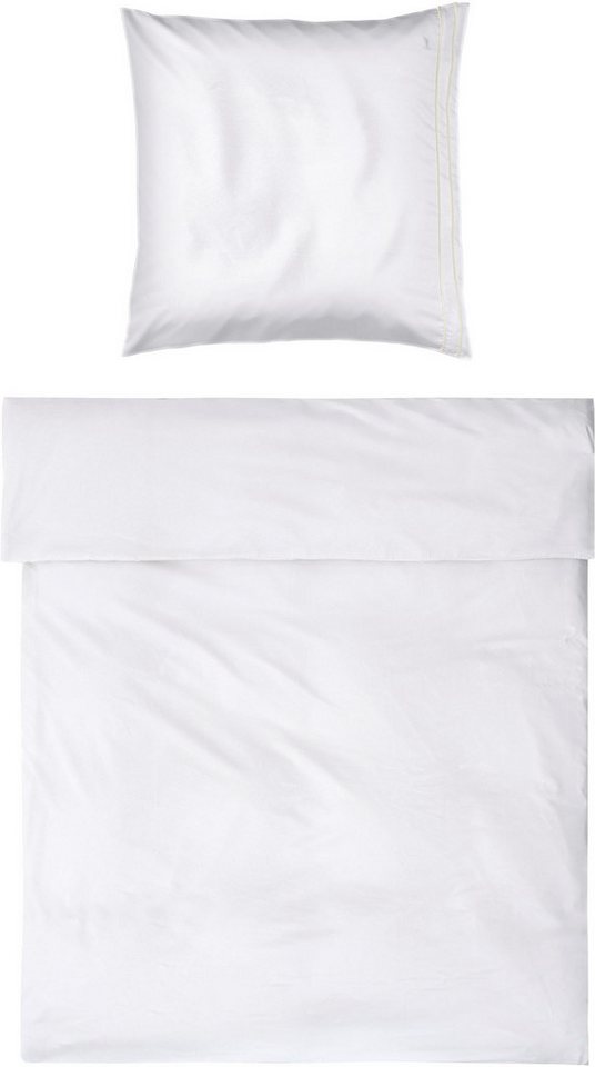 Möve Bettwäsche Möve Noblesse Bettwäsche Set, Satin, 2 teilig, mit eleganten Biesen von Möve