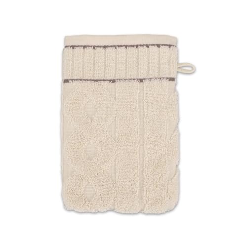 Möve Cosy Knits Zopf Allover Waschhandschuh 15 x 20 cm aus 100% Baumwolle, Nature/Cashmere Möve Cosy Knits Zopf Allover Waschhandschuh 15 x 20 cm aus 100% Baumwolle, Nature/Cashmere von Möve