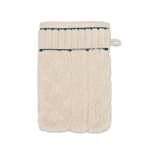 Möve Cosy Knits Zopf Allover Waschhandschuh 15 x 20 cm aus 100% Baumwolle, Nature/deep Lake Möve Cosy Knits Zopf Allover Waschhandschuh 15 x 20 cm aus 100% Baumwolle, Nature/deep Lake von Möve