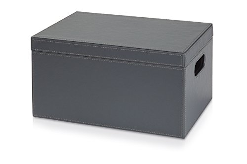 möve Cube Aufbewahrungsbox, Kunstleder, Grau, 34,5 x 24 x 18 cm von Möve