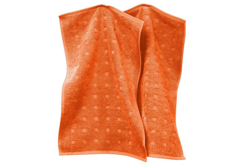 Möve Gästehandtuch Gästetuch 2er-Pack "Quadretti", Frottier (2-St), Walk-Frottier Uni von Möve
