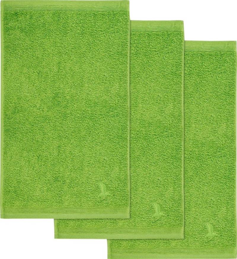 Möve Gästehandtücher Superwuschel, Walkfrottee (Set, 3-St), Gästehandtücher Set mit Bordüre, 100% Premium Cotton Baumwolle, weich von Möve