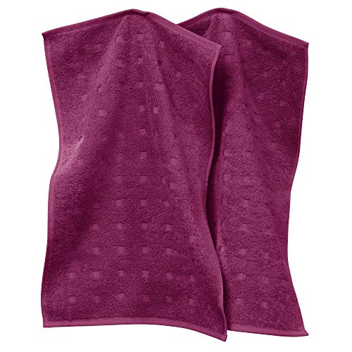 Möve Gästetuch 2er-Pack Quadretti Walk-Frottier Fuchsia Größe 30x50 cm von Möve