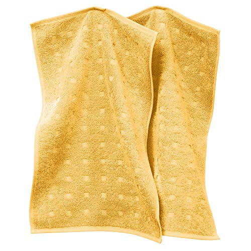 Möve Gästetuch 2er-Pack Quadretti Walk-Frottier gelb Größe 30x50 cm von Möve