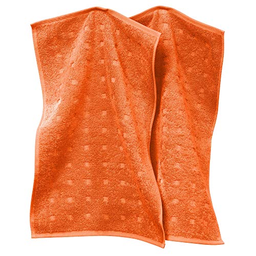Möve Gästetuch 2er-Pack Quadretti Walk-Frottier orange Größe 30x50 cm Möve Gästetuch 2er-Pack Quadretti Walk-Frottier orange Größe 30x50 cm von Möve