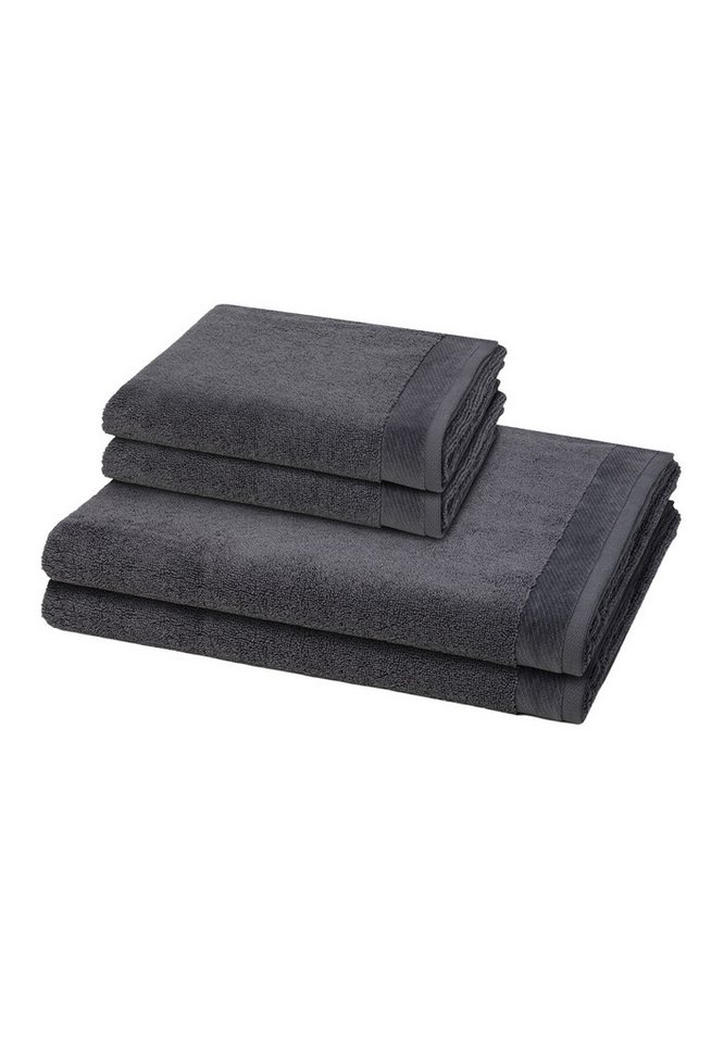Möve Handtuch Set 4er Pack Premium, Baumwolle (Spar-Set, 4-St), 2 X Handtuch 2 X Duschtuch im Set - Baumwolle - von Möve