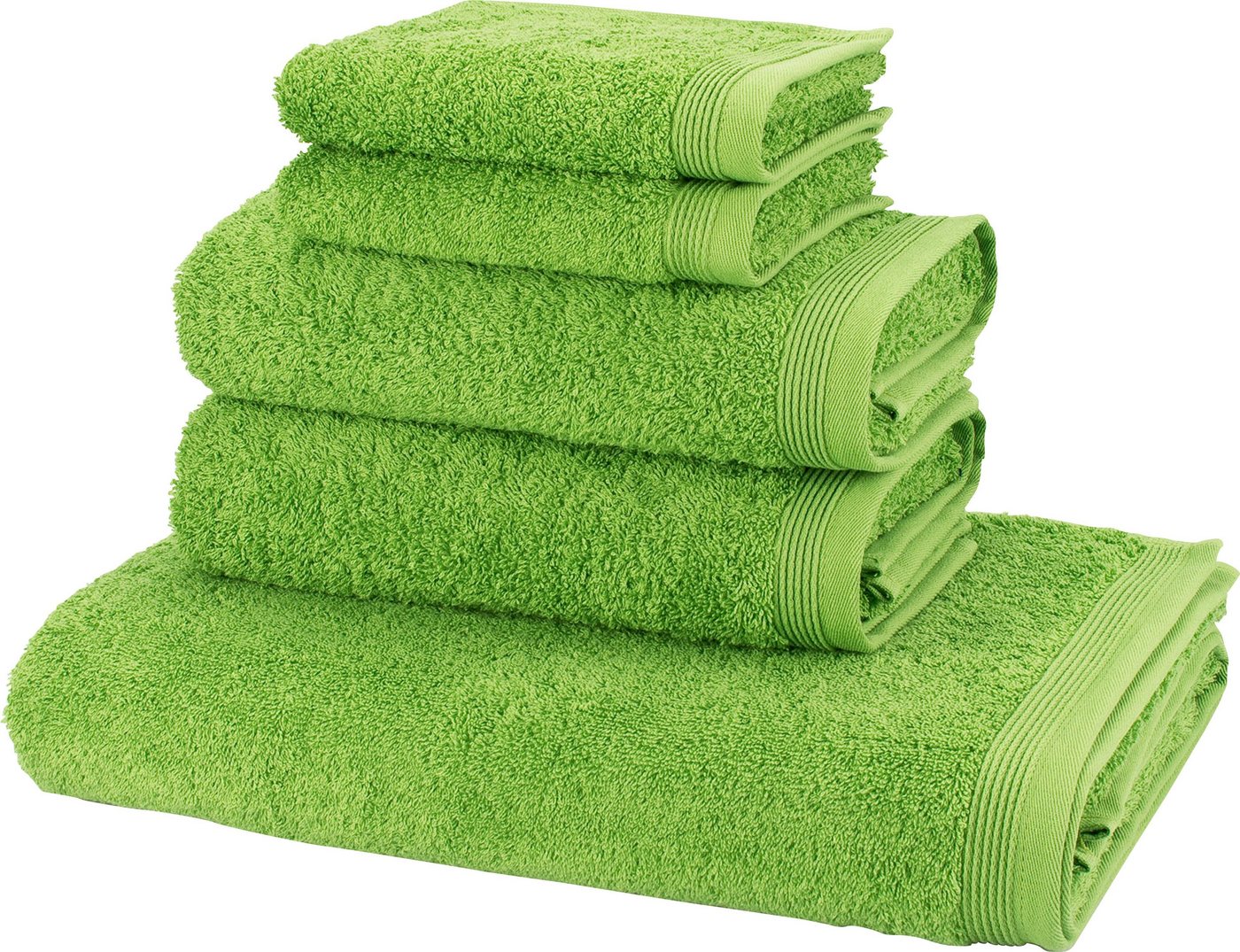 Möve Handtuch Set Basic, Walkfrottier (Set, 5-St), 5tlg.-Set: 2xGäste- 2xHand- und 1xBadetuch in Walkfrottier Qualität von Möve