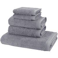 Möve Handtuch Set "Basic", (Set, 5 St., 2 Gästetücher 30x50 cm-2 Handtücher 50x100 cm-1 Badetuch 80x150 cm), 5tlg.-Set: 2xGäste- 2xHand- und 1xBadetuch in Walkfrottier Qualität von Möve