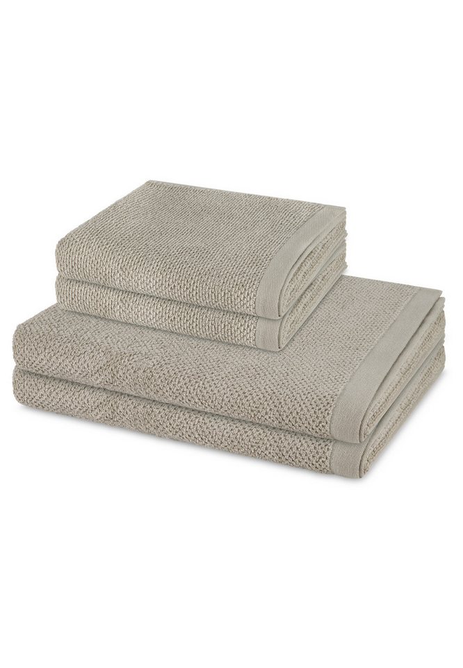 Möve Handtuch Set Bliss, Walkfrottee (Spar-Set, 4-St), 2 X Handtuch 2 X Duschtuch im Set - Baumwolle - Saugstark von Möve