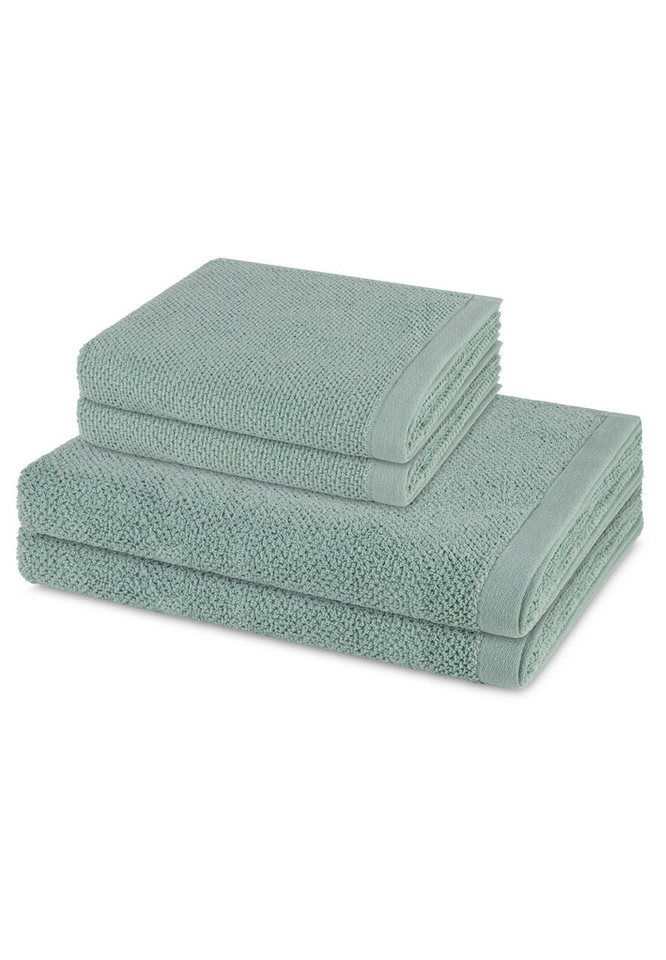 Möve Handtuch Set Bliss, Walkfrottee (Spar-Set, 4-St), 2 X Handtuch 2 X Duschtuch im Set - Baumwolle - Saugstark von Möve
