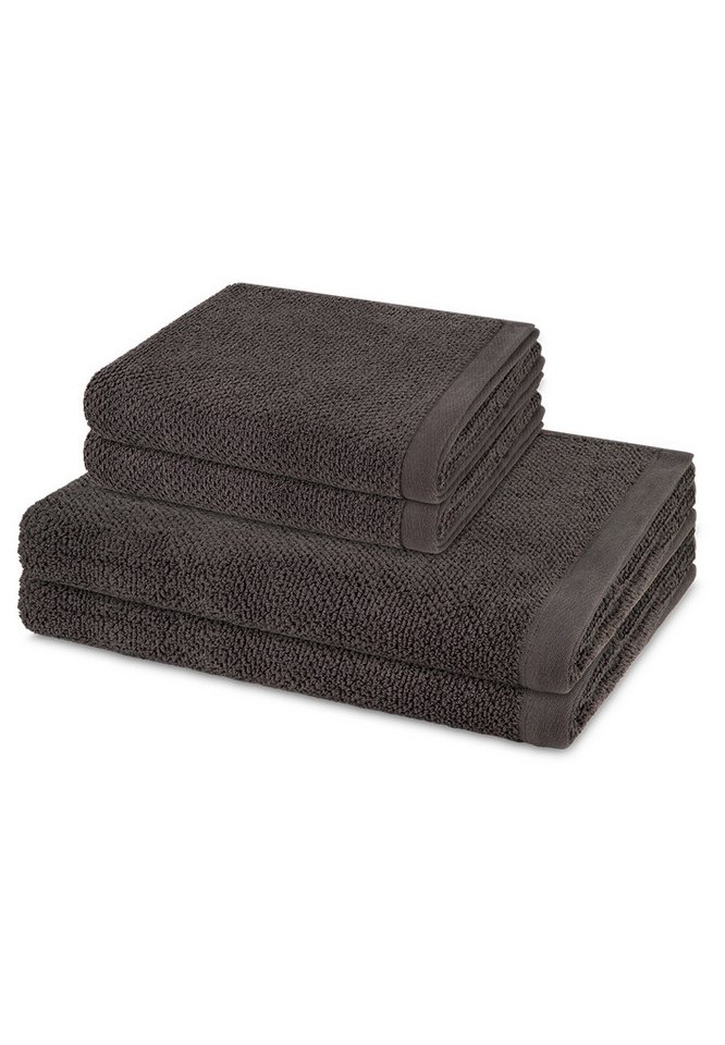 Möve Handtuch Set Bliss, Walkfrottee (Spar-Set, 4-St), 2 X Handtuch 2 X Duschtuch im Set - Baumwolle - Saugstark von Möve