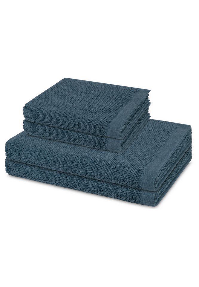 Möve Handtuch Set Bliss, Walkfrottee (Spar-Set, 4-St), 2 X Handtuch 2 X Duschtuch im Set - Baumwolle - Saugstark von Möve