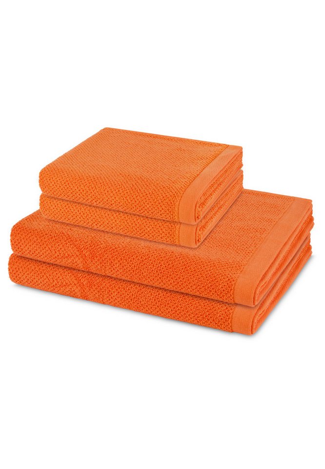Möve Handtuch Set Bliss, Walkfrottee (Spar-Set, 4-St), 2 X Handtuch 2 X Duschtuch im Set - Baumwolle - Saugstark von Möve