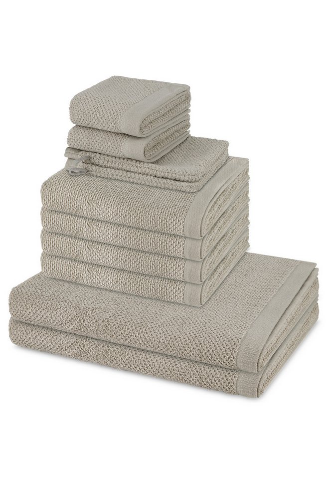 Möve Handtuch Set Bliss, Walkfrottee (Spar-Set, 8-St), 2 X Wasch- 2 X Gäste- 2 X Dusch- 2 X Handtuch im Set - Baumwolle von Möve