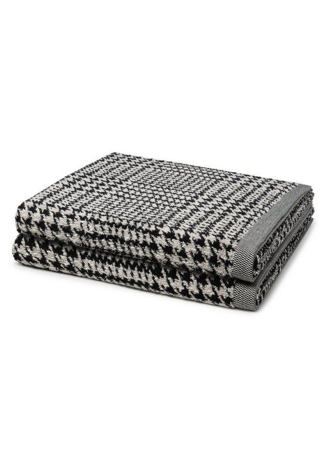 Möve Handtuch Set Brooklyn Glencheck, Baumwolle (Spar-Set, 2-St), 2 X Duschtuch - im Set - Baumwolle - Weicher Materialmix von Möve
