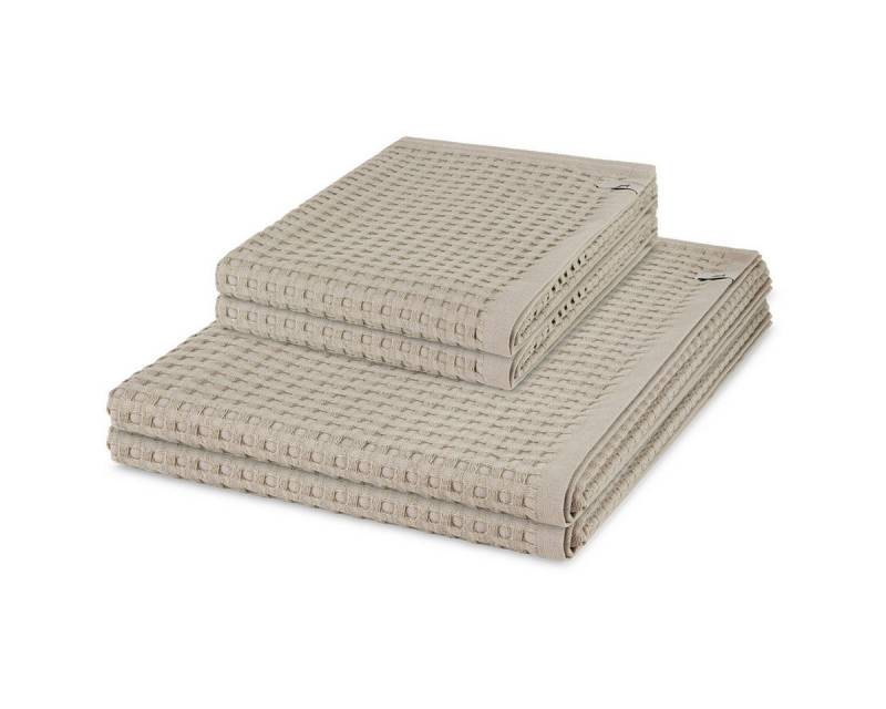 Möve Handtuch Set Piquee, Waffel-Pique (Spar-Set, 4-St), 2 X Handtuch 2 X Duschtuch im Set - Baumwolle - Saugstark von Möve