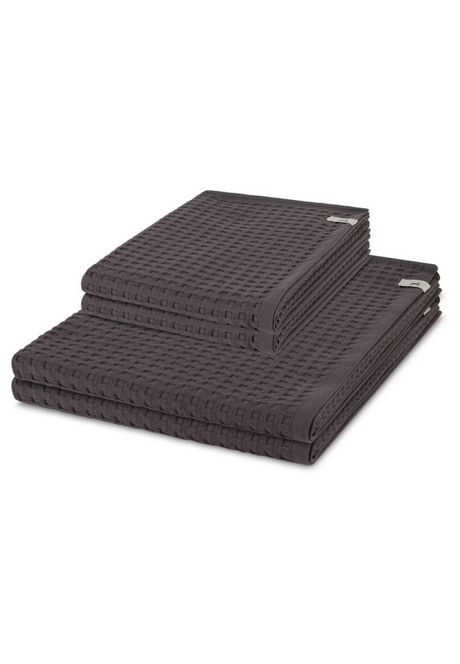 Möve Handtuch Set Piquee, Waffel-Pique (Spar-Set, 4-St), 2 X Handtuch 2 X Duschtuch im Set - Baumwolle - Saugstark von Möve