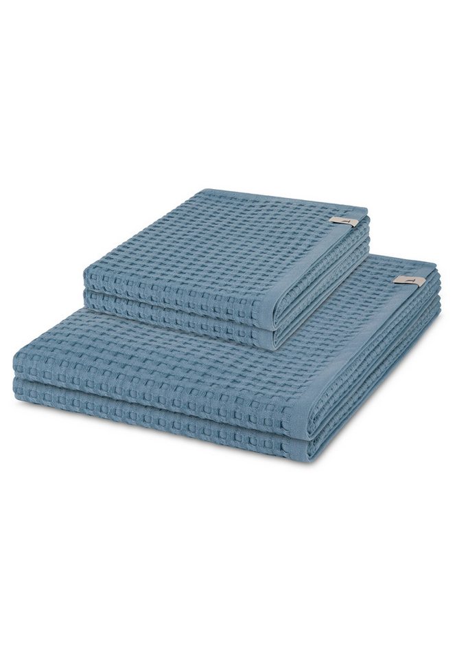 Möve Handtuch Set Piquee, Waffel-Pique (Spar-Set, 4-St), 2 X Handtuch 2 X Duschtuch im Set - Baumwolle - Saugstark von Möve