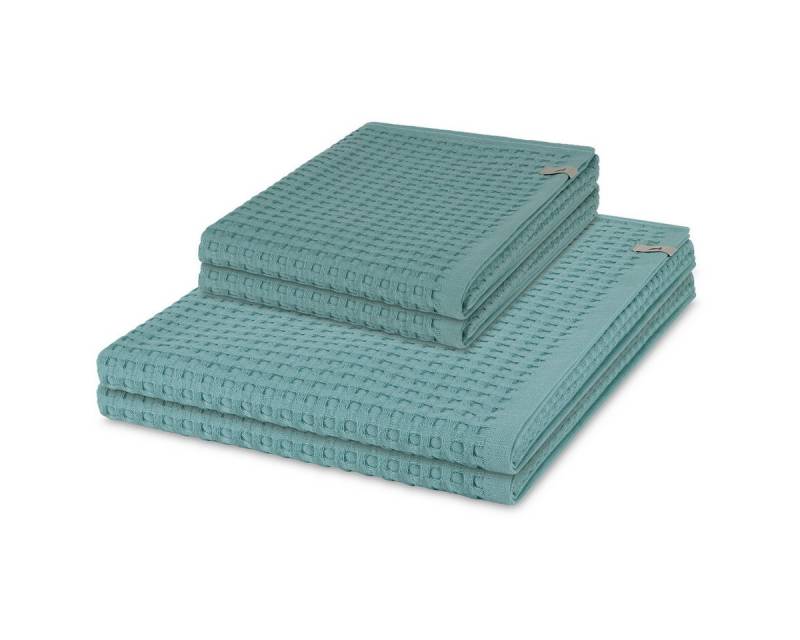 Möve Handtuch Set Piquee, Waffel-Pique (Spar-Set, 4-St), 2 X Handtuch 2 X Duschtuch im Set - Baumwolle - Saugstark von Möve