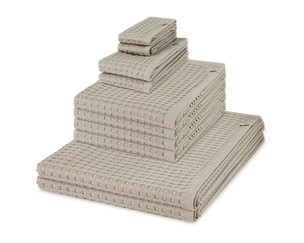 Möve Handtuch Set Piquee, Waffel-Pique (Spar-Set, 8-St), 2 X Seif- 2 X Gäste- 2 X Dusch- 2 X Handtuch im Set - Baumwolle von Möve