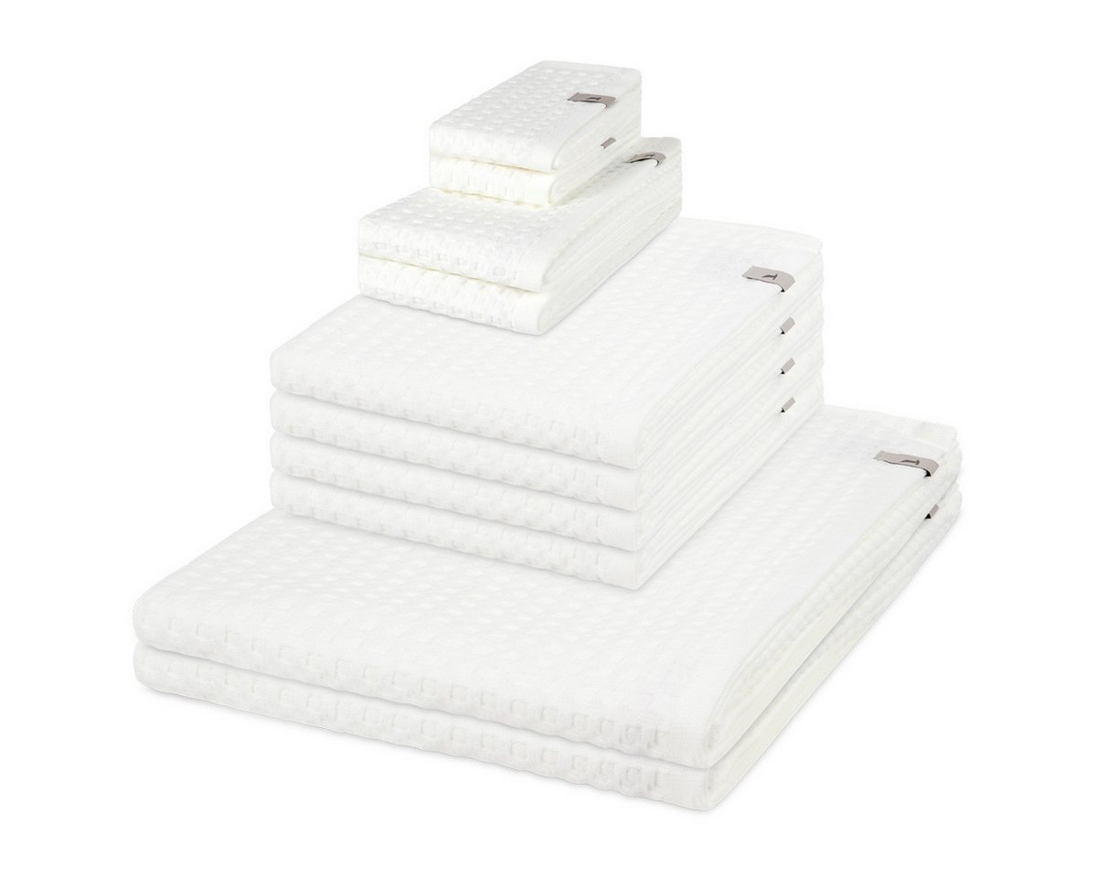 Möve Handtuch Set Piquee, Waffel-Pique (Spar-Set, 8-St), 2 X Seif- 2 X Gäste- 2 X Dusch- 2 X Handtuch im Set - Baumwolle von Möve
