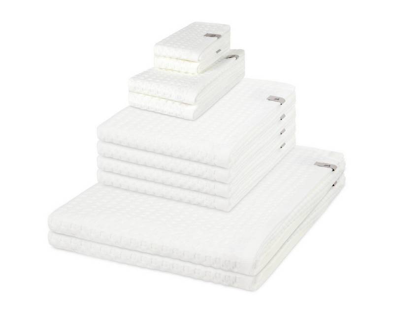 Möve Handtuch Set Piquee, Waffel-Pique (Spar-Set, 8-St), 2 X Seif- 2 X Gäste- 2 X Dusch- 2 X Handtuch im Set - Baumwolle von Möve