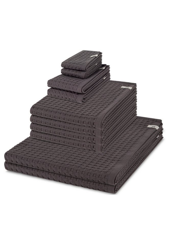 Möve Handtuch Set Piquee, Waffel-Pique (Spar-Set, 8-St), 2 X Seif- 2 X Gäste- 2 X Dusch- 2 X Handtuch im Set - Baumwolle von Möve