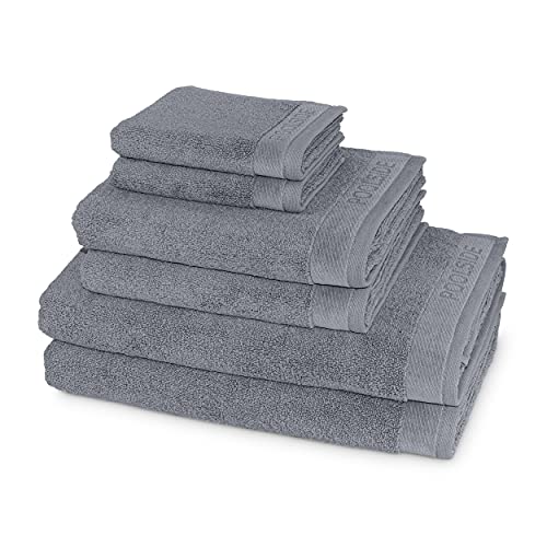 Möve Poolside Handtuch-Set, 2 Duschtücher 80 x 150 cm & 2 Handtücher 50 x 100 cm & 2 Gästetücher 30 x 50 cm, 100% Baumwolle, Stone von Möve