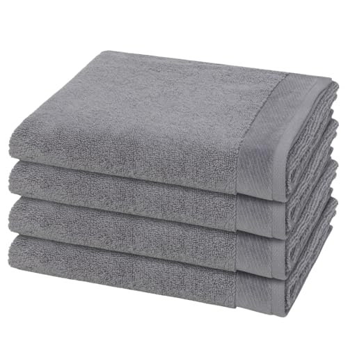 Möve - 4 teiliges Frottier-Set - Premium (4 X Handtuch im Set) - 550 g/m2 - Baumwolle - Walkfrottee - saugstark - weich und flauschig - Stone von Möve