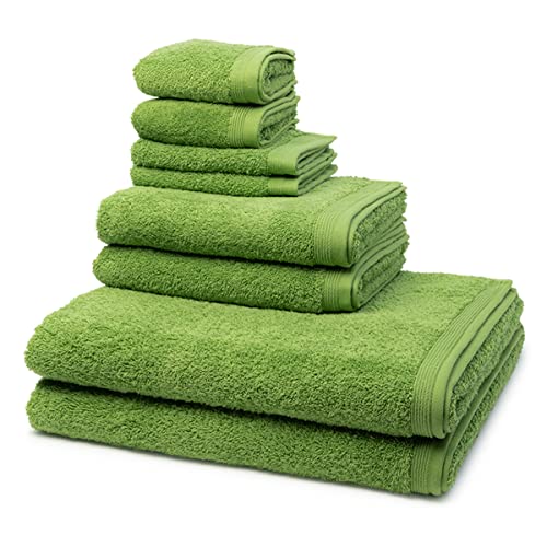 Möve - 8 teiliges Frottier-Set - Superwuschel (2 X Seif- 2 X Gäste- 2 X Dusch- 2 X Handtuch im Set) - 520 g/m2 - Baumwolle - Walkfrottee - saugstark - weich und flauschig - Peridot von Möve