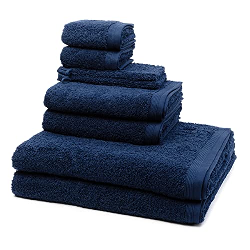 Möve - 8 teiliges Frottier-Set - Superwuschel (2 X Wasch- 2 X Gäste- 2 X Dusch- 2 X Handtuch im Set) - 520 g/m2 - Baumwolle - Walkfrottee - saugstark - weich und flauschig - Deep sea von Möve