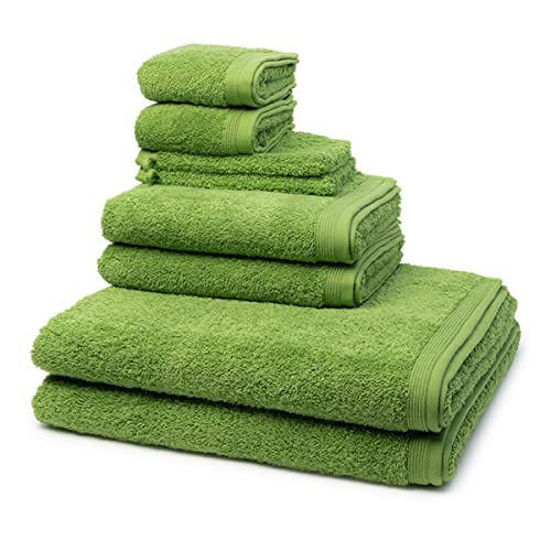 Möve - 8 teiliges Frottier-Set - Superwuschel (2 X Wasch- 2 X Gäste- 2 X Dusch- 2 X Handtuch im Set) - 520 g/m2 - Baumwolle - Walkfrottee - saugstark - weich und flauschig - Peridot von Möve