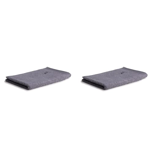 Möve Superwuschel Uni-Handtuch, dunkelgrau (Packung mit 2) von Möve