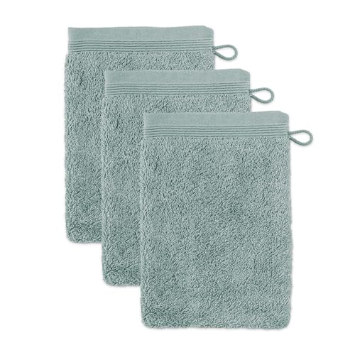 Möve Superwuschel Waschhandschuh 15 x 20 cm aus 100% Baumwolle, Tea 3er Set von Möve