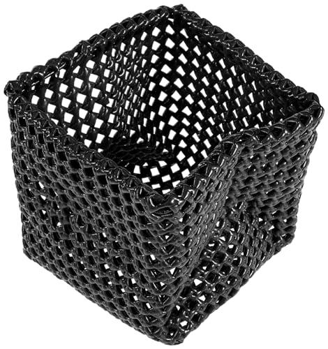 Möve Tube Quadratischer Korb 15 x 15 x15 cm aus formbarem Kunststoff, Black von Möve