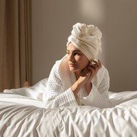 Möve Turban-Handtuch aus 100% naturbelassener ungebleichter Baumwolle von Möve
