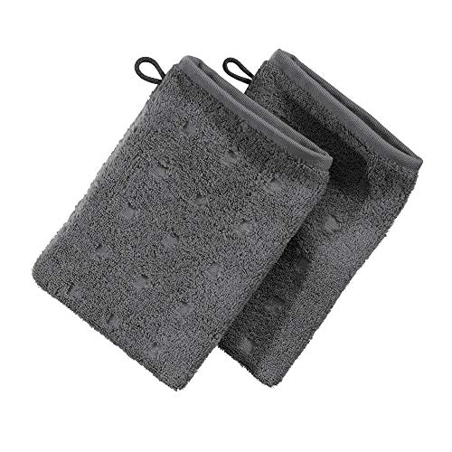 Möve Waschhandschuh 2er-Pack Quadretti Walk-Frottier Graphit Größe 15x20 cm Möve Waschhandschuh 2er-Pack Quadretti Walk-Frottier Graphit Größe 15x20 cm von Möve