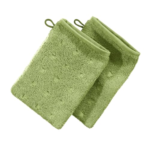 Möve Waschhandschuh 2er-Pack Quadretti Walk-Frottier grün Größe 15x20 cm Möve Waschhandschuh 2er-Pack Quadretti Walk-Frottier grün Größe 15x20 cm von Möve