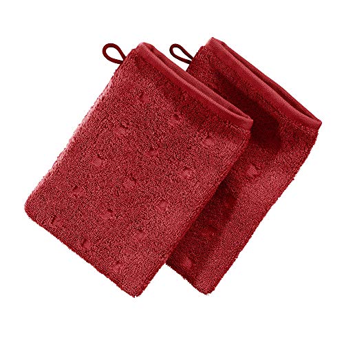 Möve Waschhandschuh 2er-Pack Quadretti Walk-Frottier rot Größe 15x20 cm Möve Waschhandschuh 2er-Pack Quadretti Walk-Frottier rot Größe 15x20 cm von Möve