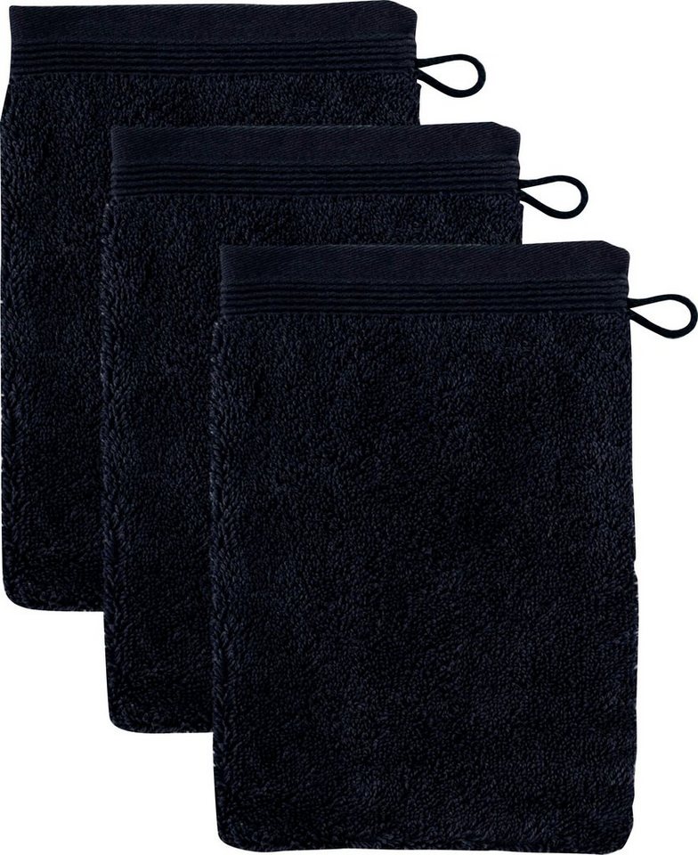 Möve Waschhandschuh Superwuschel, (Set, 3-St), Waschhandschuh Set mit Bordüre, 100% Premium Cotton Baumwolle, weich von Möve