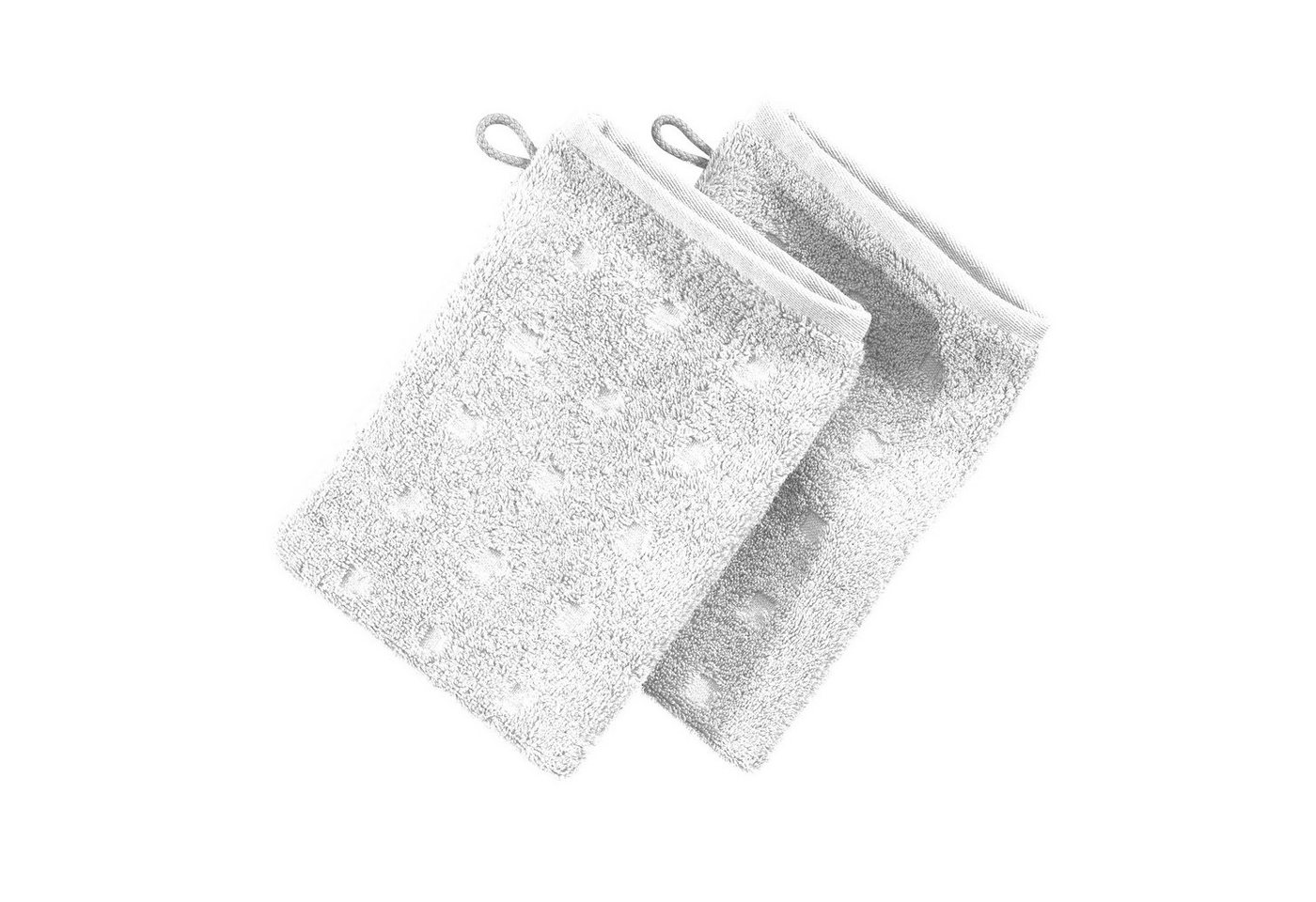 Möve Waschhandschuh Waschhandschuh 2er-Pack "Quadretti", Frottier, Walk-Frottier Uni von Möve