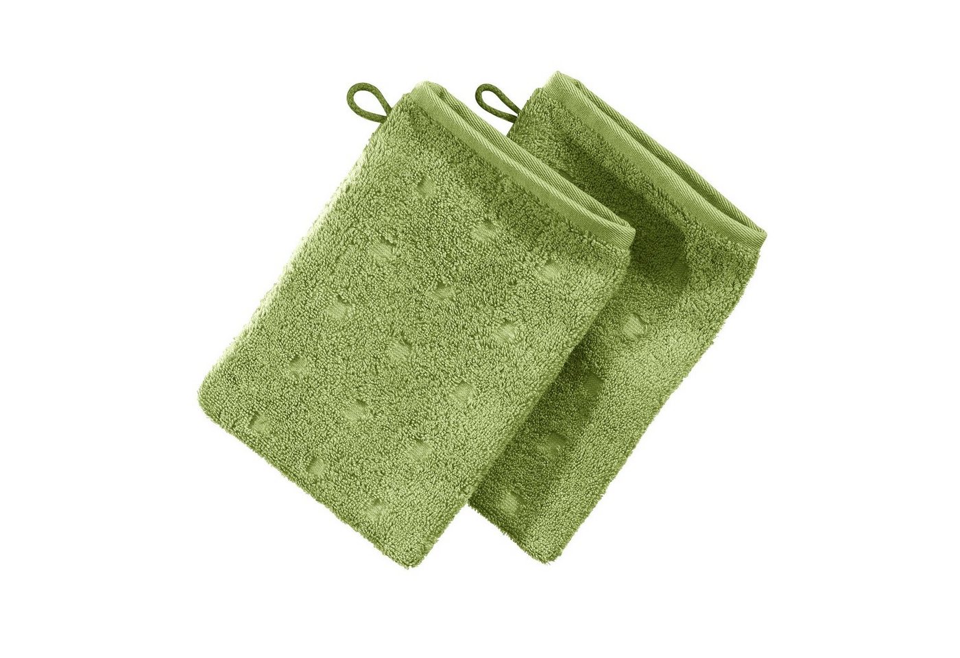 Möve Waschhandschuh Waschhandschuh "Quadretti" 2er-Pack, Frottier, Walk-Frottier Uni von Möve