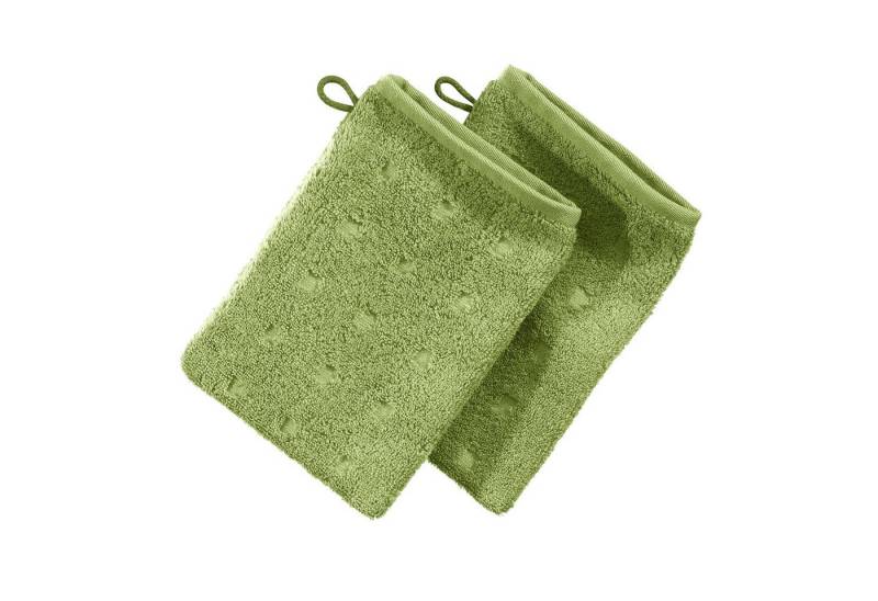 Möve Waschhandschuh Waschhandschuh "Quadretti" 2er-Pack, Frottier, Walk-Frottier Uni von Möve
